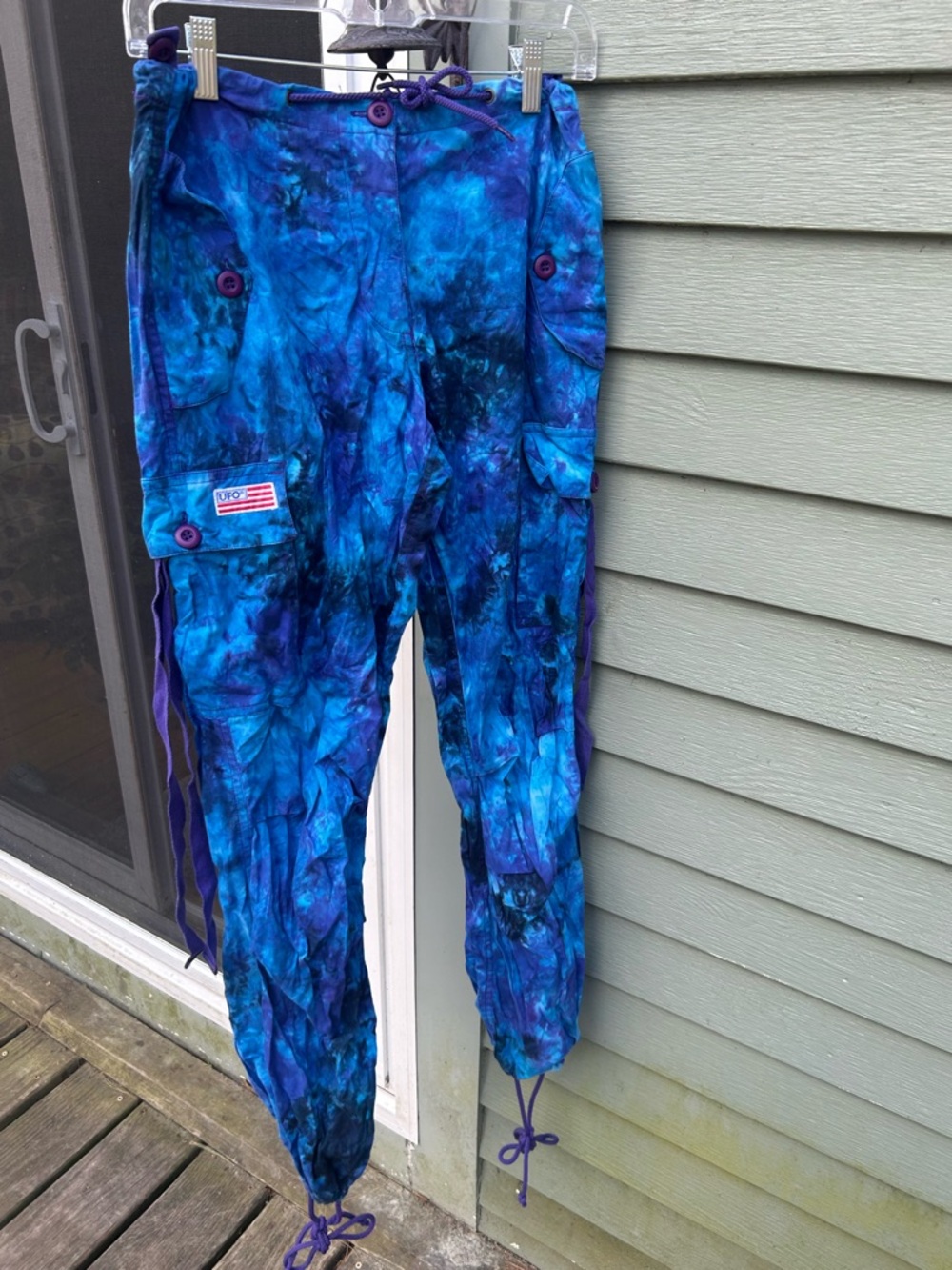 UFO Blue Tie-Dye hipster Cargo Pants